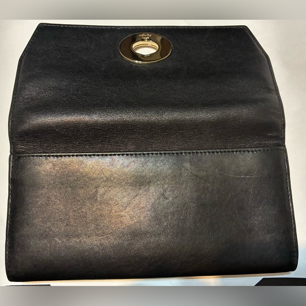 Coach Black Leather Envelope Wallet Gold Hardware - Picture 5 of 5